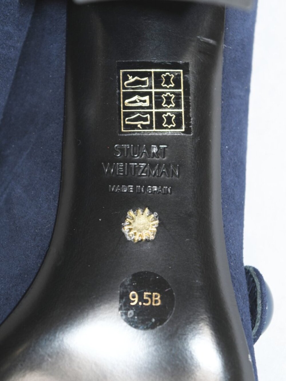 $550 STUART WEITZMAN SW 75 Pointed Toe Mary Jane Pump NICE BLUE 9.5 (PC3) - Picture 7 of 7